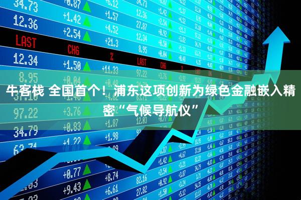 牛客栈 全国首个！浦东这项创新为绿色金融嵌入精密“气候导航仪”